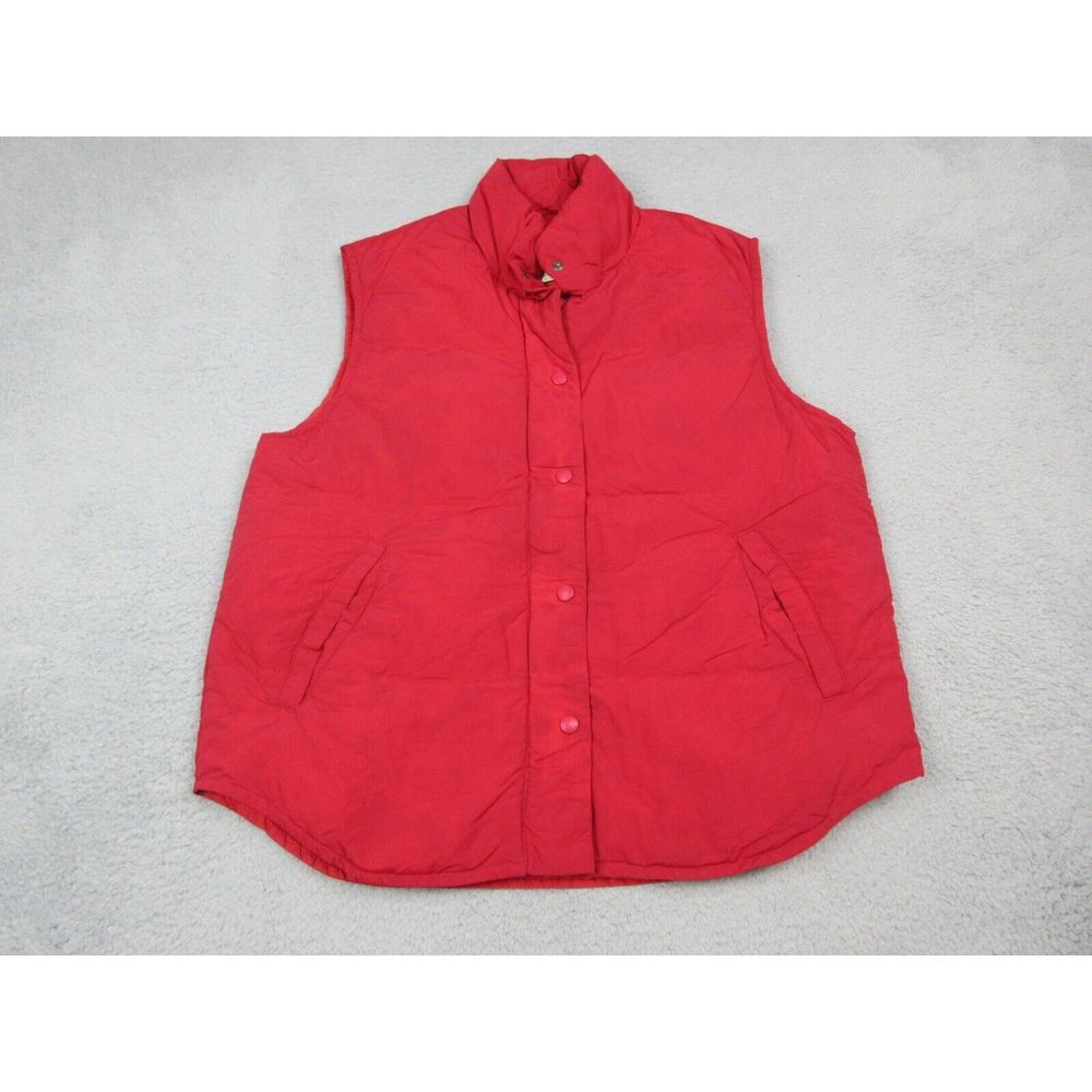 Eddie Bauer Vest Mens Medium Red Puffer Zip Goose Down Outdoors‎ Coat